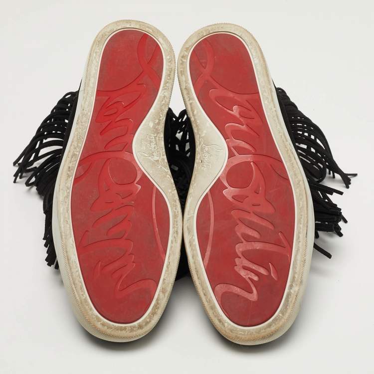 Pre Owned Christian Louboutin Coachelito Size 40 Black Suede High Top Sneakers
