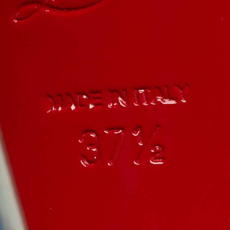 Pre Owned Christian Louboutin Spikoo Size 37.5 Transparent Iridescent Leather and PVC Ankle Strap Pumps