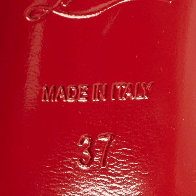 Pre Owned Christian Louboutin Kate Size 37 Yellow Patent Leather Pumps