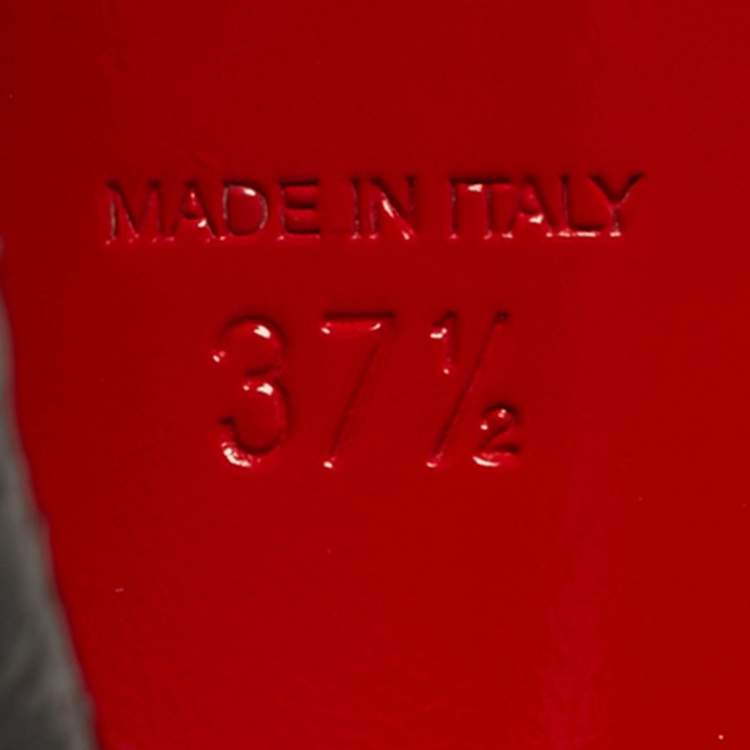 Pre Owned Christian Louboutin Studded Size 37.5 Multicolor PVC, Python Leather and Suede Slingback Pumps