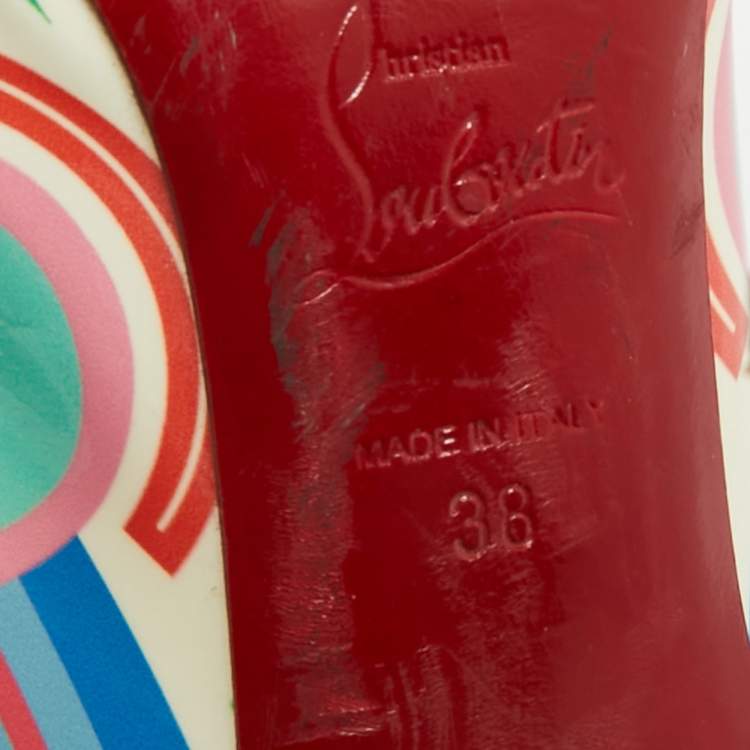 Pre Owned Christian Louboutin Hot Chick Size 38 Multicolor Patent Leather Pumps