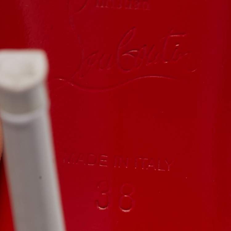 Pre Owned Christian Louboutin So Me Size 38 Purple Patent Leather Ankle Strap Sandals