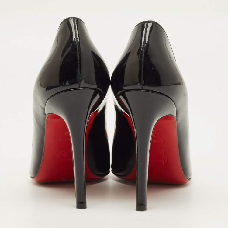 Pre Owned Christian Louboutin So Kate Size 38 Black Patent Leather Pumps