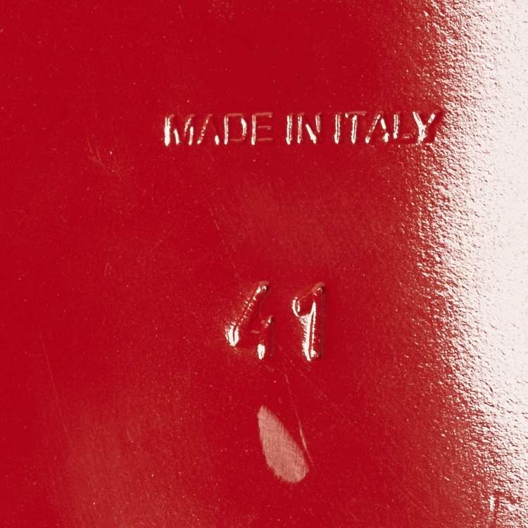 Pre Owned Christian Louboutin Jane Spike Size 41 Grey Patent Leather Ballet Flats