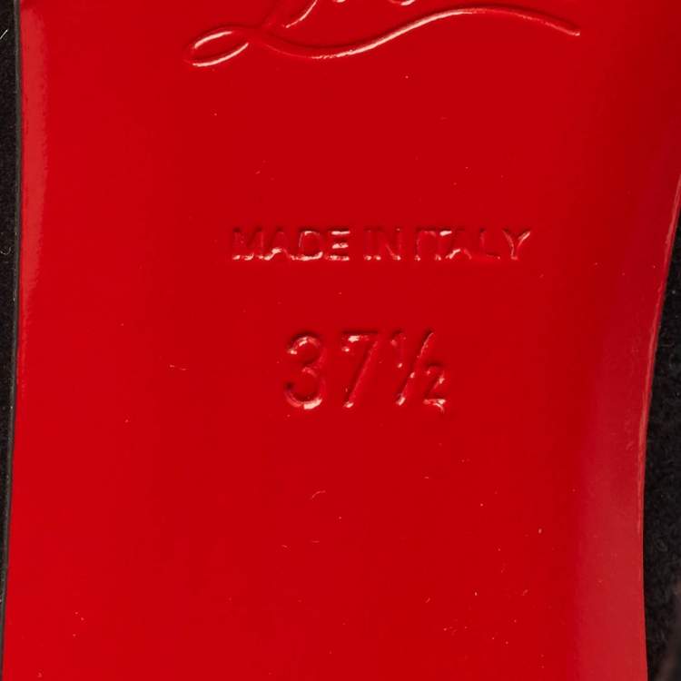 Pre Owned Christian Louboutin Firmamma Size 37.5 Black Suede Knee Length Boots