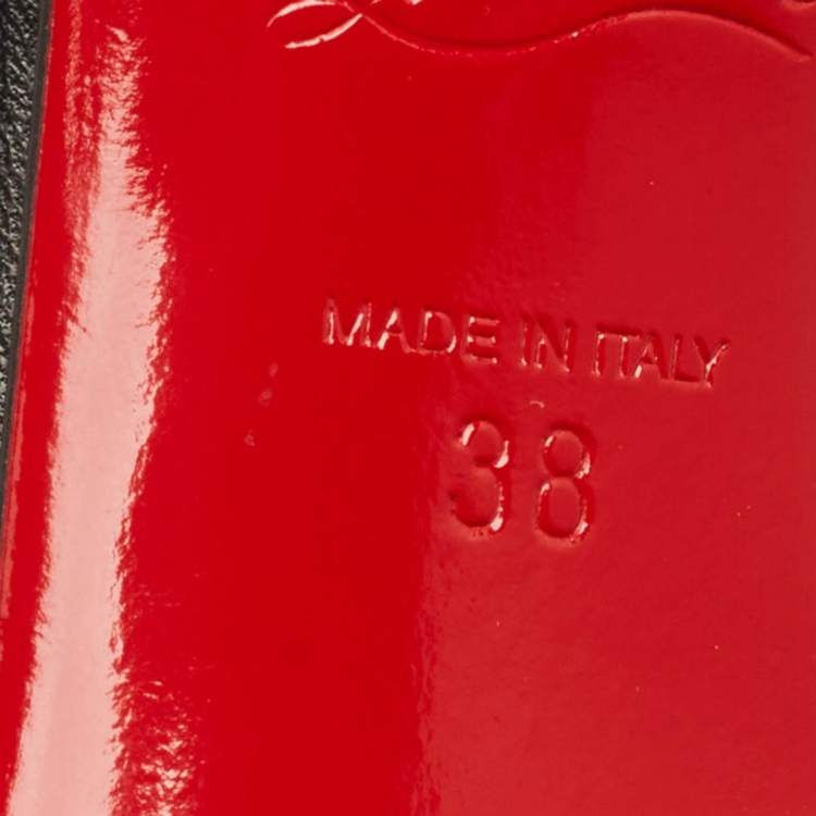 Pre Owned Christian Louboutin Irishell Size 38 Black Leather D'orsay Pumps