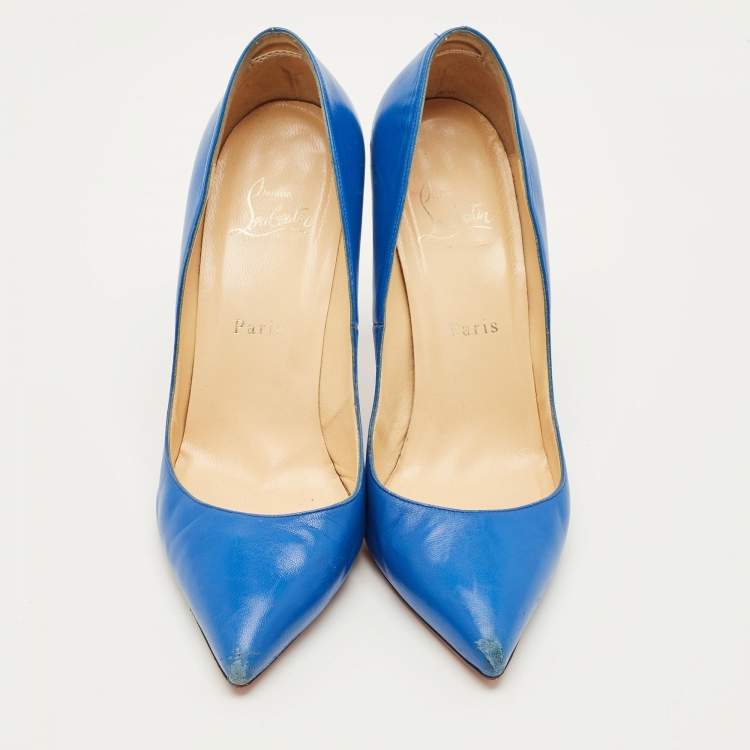 Pre Owned Christian Louboutin So Kate Size 39 Blue Leather Pumps