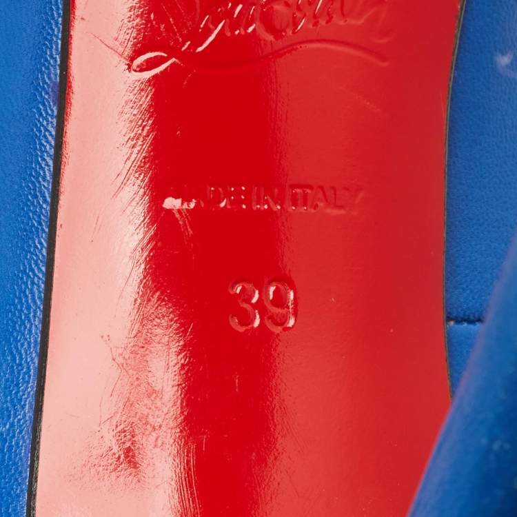 Pre Owned Christian Louboutin So Kate Size 39 Blue Leather Pumps