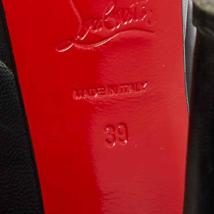 Pre Owned Christian Louboutin Bianca Size 39 Black Leather Platform Pumps