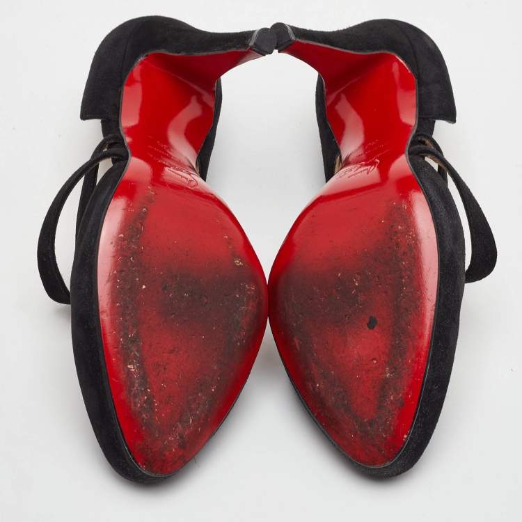 Pre Owned Christian Louboutin Citoyenne 100 Size 36 Black Suede Pumps