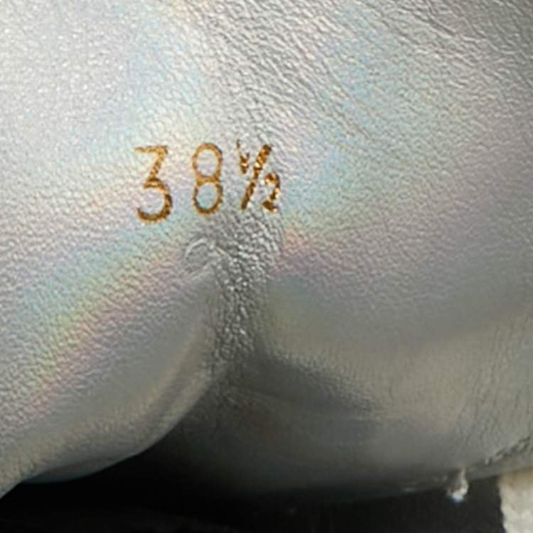 Pre Owned Christian Louboutin Fun Vieira Size 38.5 Multicolor Fabric and Iridescent Leather Low Top Sneakers