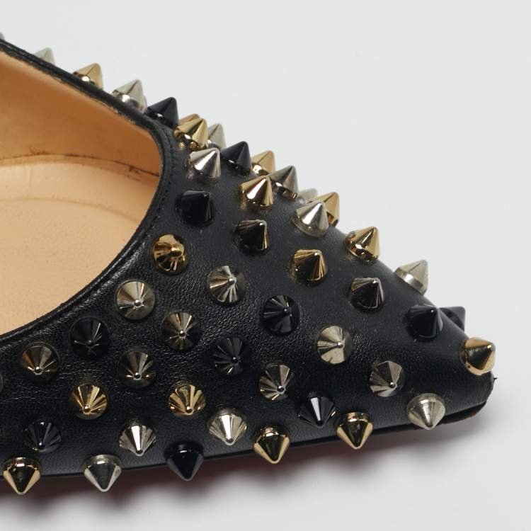 مملوكة مسبقًا Christian Louboutin Pigalle Spikes Size 39 Black Leather Pumps