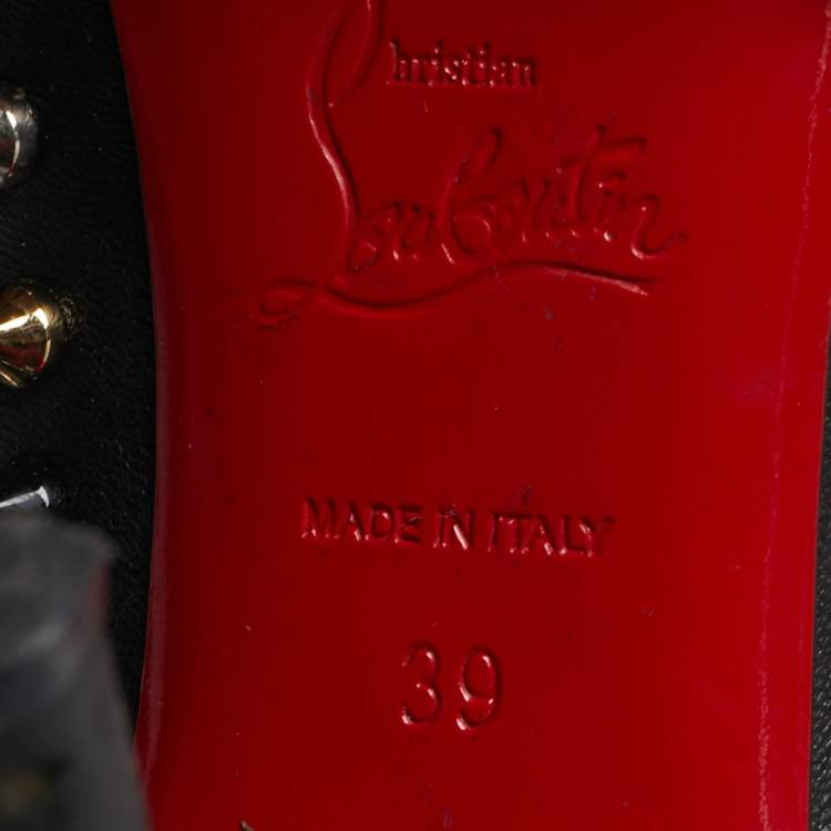 مملوكة مسبقًا Christian Louboutin Pigalle Spikes Size 39 Black Leather Pumps