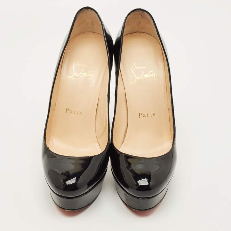 Pre Owned Christian Louboutin Bianca Size 36 Black Patent Leather Platform Pumps