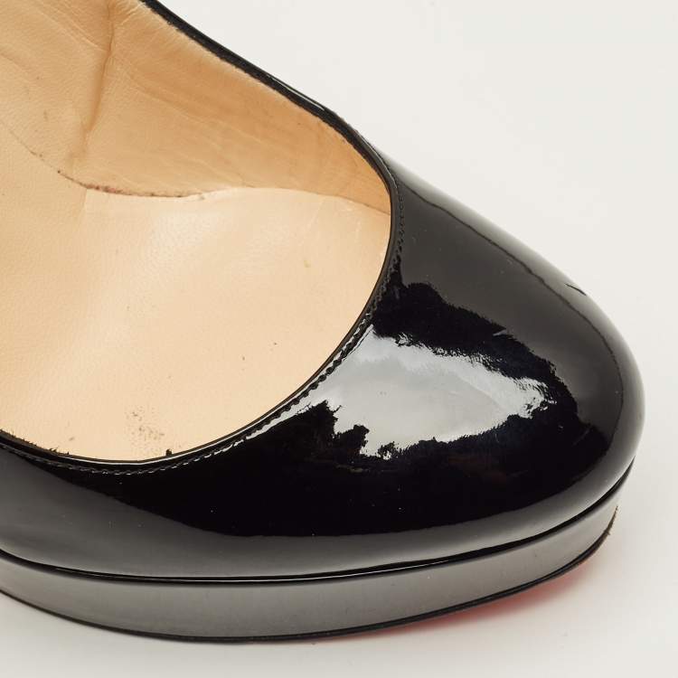 Pre Owned Christian Louboutin Bianca Size 36 Black Patent Leather Platform Pumps