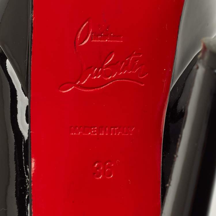 Pre Owned Christian Louboutin Bianca Size 36 Black Patent Leather Platform Pumps