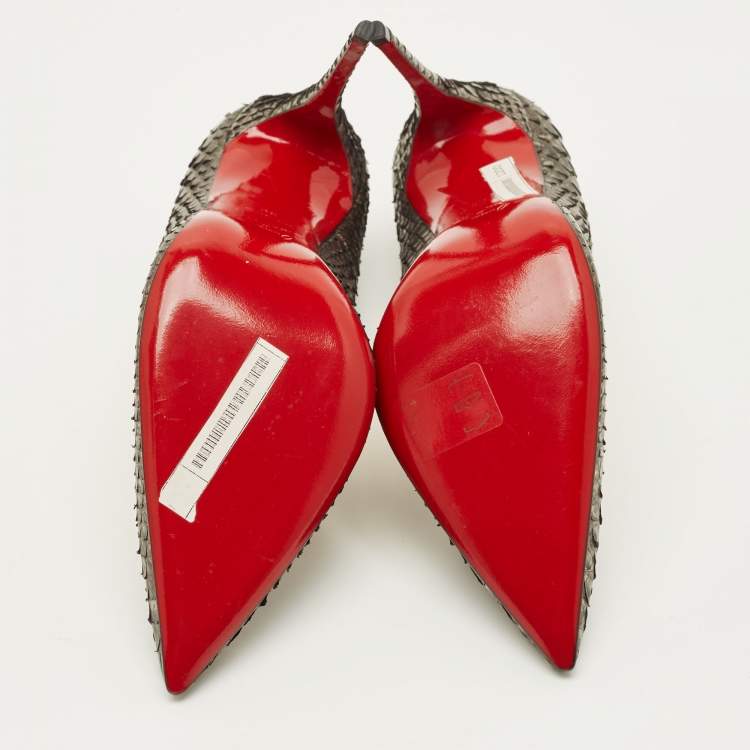 مملوكة مسبقًا Christian Louboutin Decollete Size 39 Metallic Bronze Python Leather Pumps