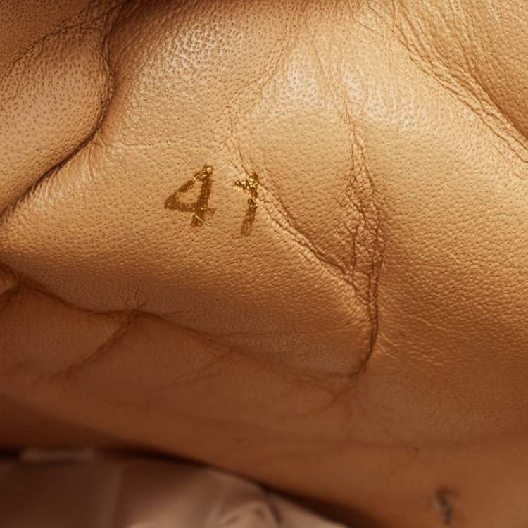 Pre Owned Christian Louboutin Lou Spikes Size 41 White Leather Lace Up Sneakers