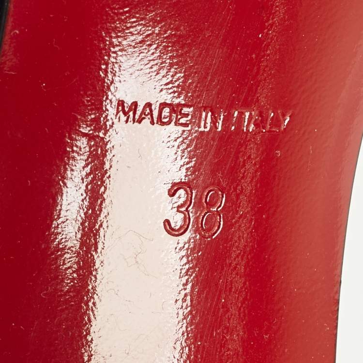 Pre Owned Christian Louboutin Hot Chick Size 38 Black Patent Leather Slingback Pumps