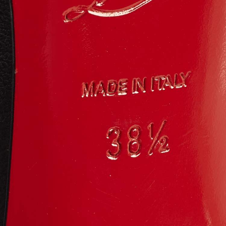 Pre Owned Christian Louboutin Cabo Size 38.5 Black Leather Pumps