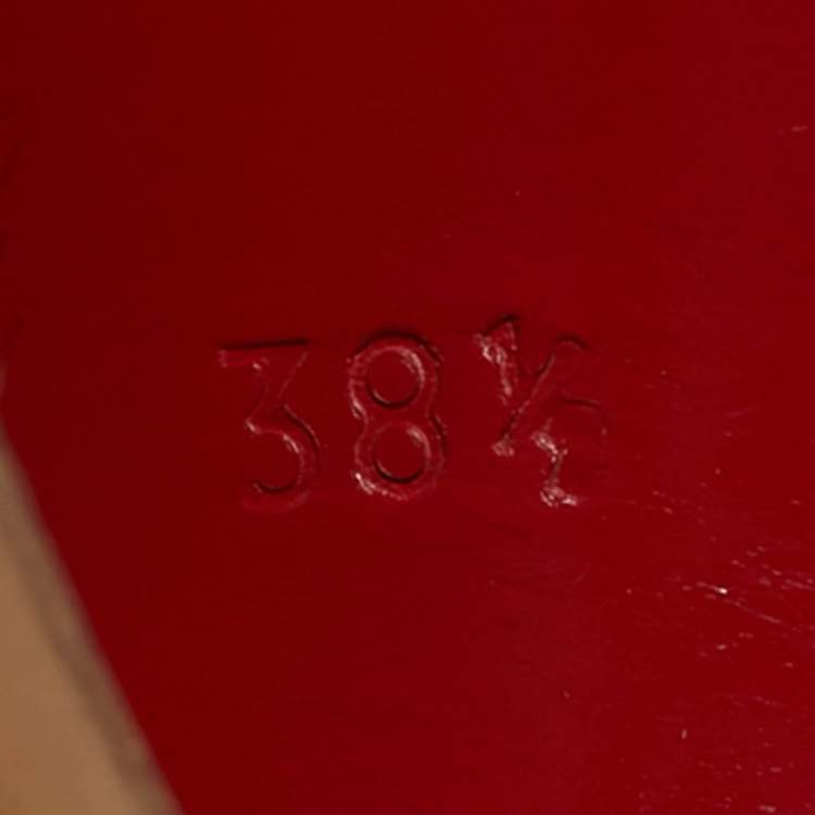 Pre Owned Christian Louboutin Lady Peep Size 38.5 Red Patent Leather Pumps