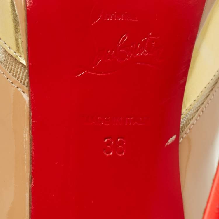 Pre Owned Christian Louboutin Astrogirl Size 38 Multicolor Patent Leather Pumps