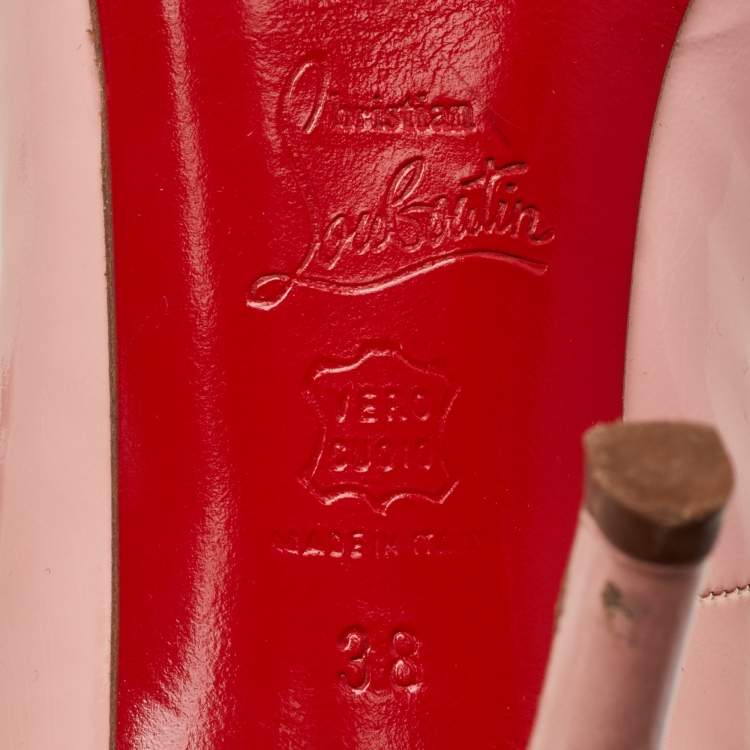 Pre Owned حذاء كعب عالي كريستيان لوبوتان فيفي جلد وردي فاتح مقاس 38