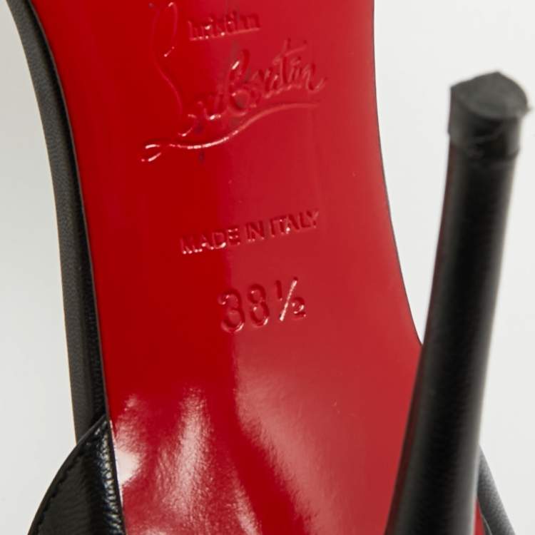 مملوكة مسبقًا Christian Louboutin Deomina Size 38.5 Black Leather D'orsay Pumps