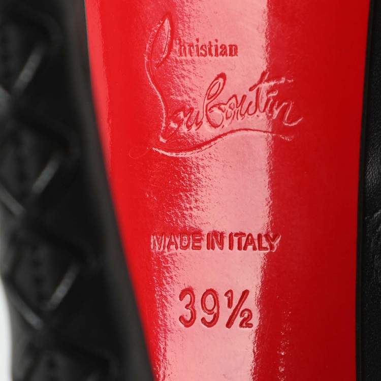 Pre Owned Christian Louboutin Recouzetta Size 39.5 Black Leather Boots