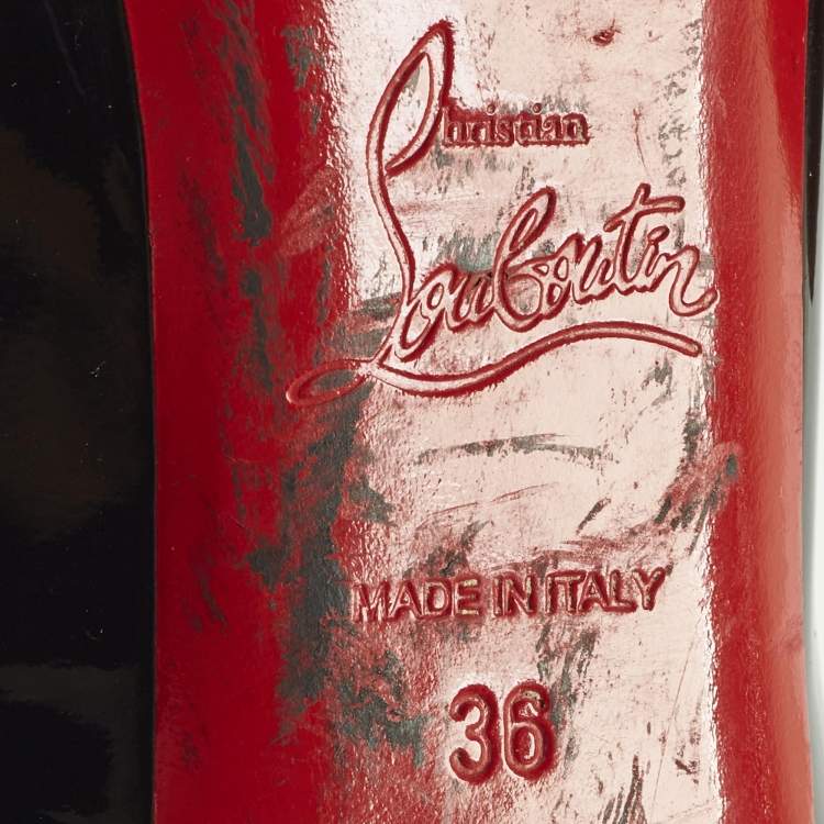 Pre Owned Christian Louboutin Very Prive Size 36 Black Patent Leather Platform Pumps