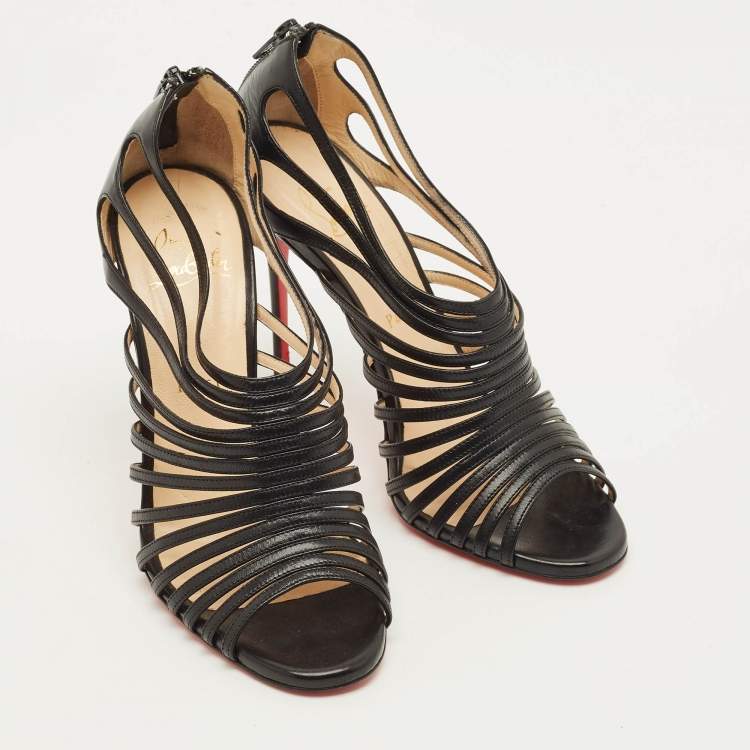 Pre Owned Christian Louboutin Multibrida Size 37 Black Leather Sandals