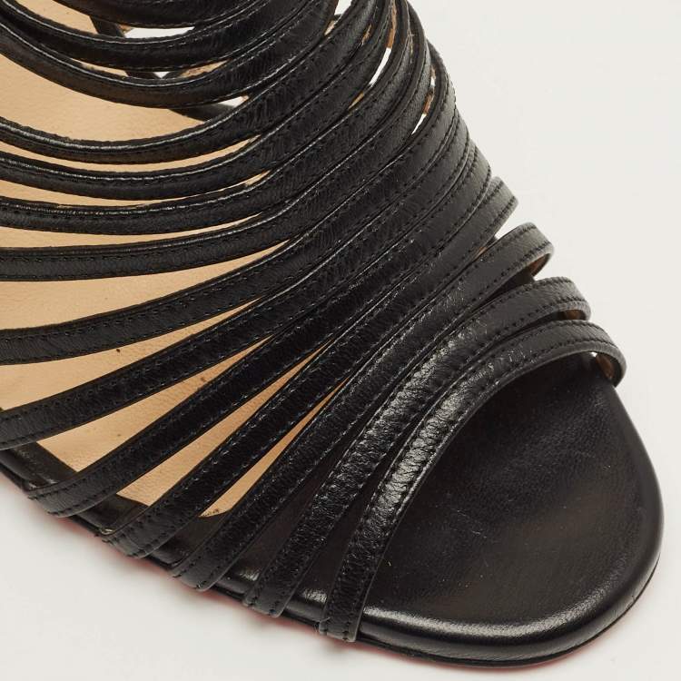Pre Owned Christian Louboutin Multibrida Size 37 Black Leather Sandals