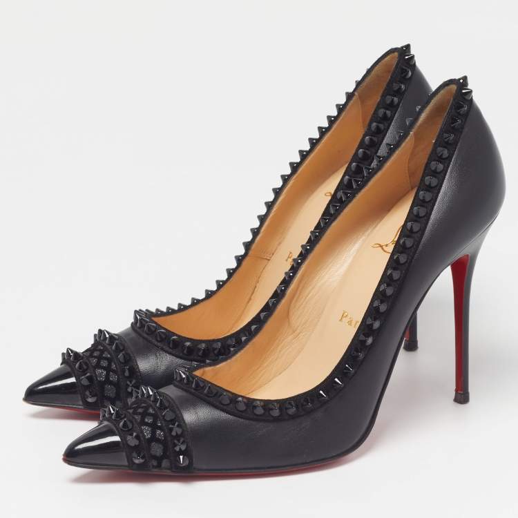 Pre Owned Christian Louboutin Malabar Hill Size 39 Black Leather Pumps
