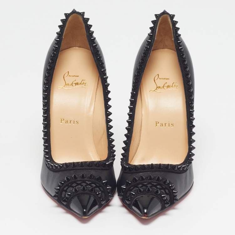 Pre Owned Christian Louboutin Malabar Hill Size 39 Black Leather Pumps