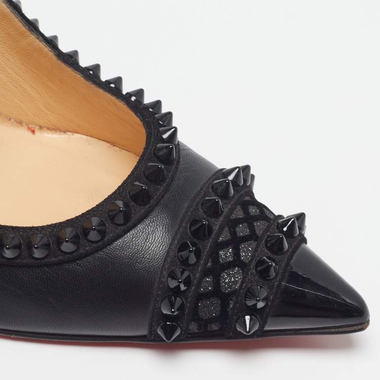 Pre Owned Christian Louboutin Malabar Hill Size 39 Black Leather Pumps