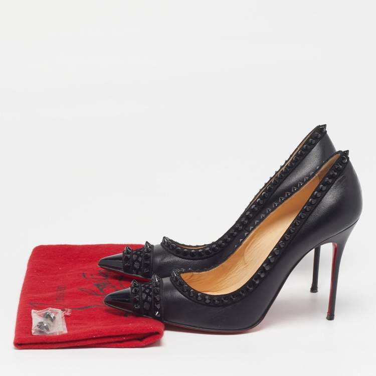 Pre Owned Christian Louboutin Malabar Hill Size 39 Black Leather Pumps