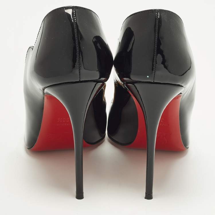 Pre Owned Christian Louboutin Hot Chick Size 38.5 Black Patent Leather Pumps