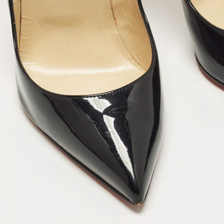 Pre Owned Christian Louboutin Hot Chick Size 38.5 Black Patent Leather Pumps