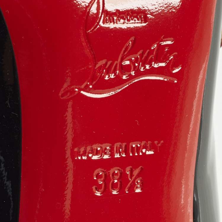 Pre Owned Christian Louboutin Hot Chick Size 38.5 Black Patent Leather Pumps