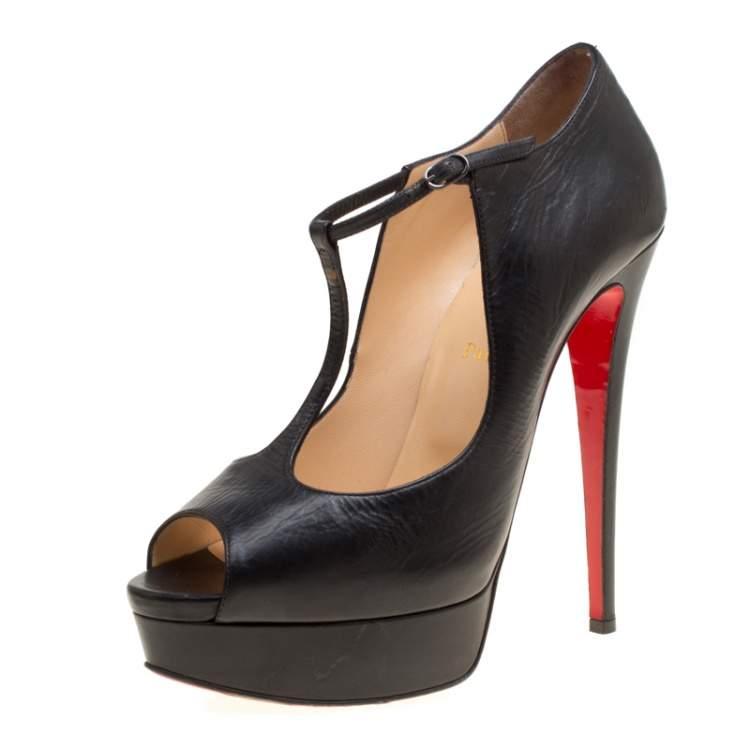 christian louboutin t strap heels