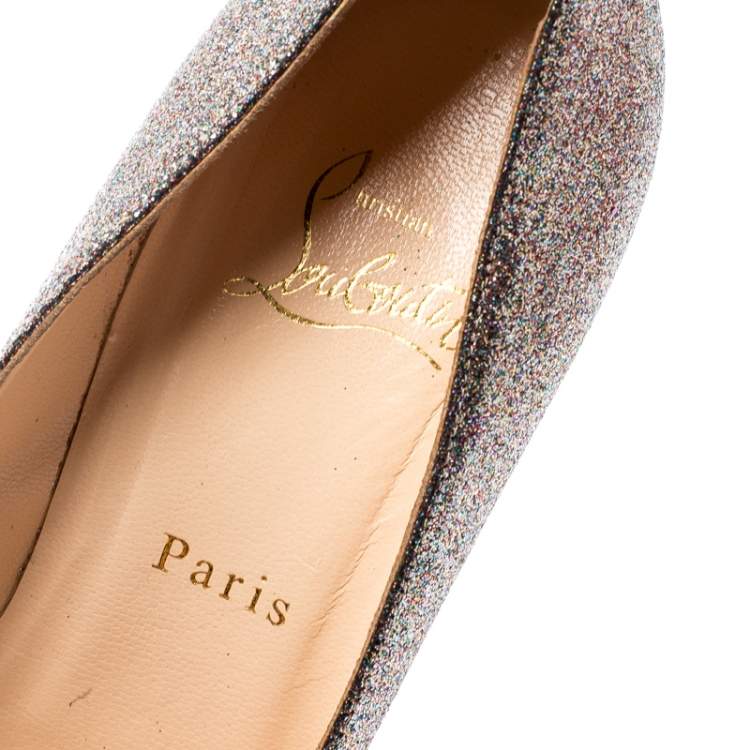 Pre Owned Christian Louboutin Multicolor Metallic Glitter New Simple Pumps Size 38