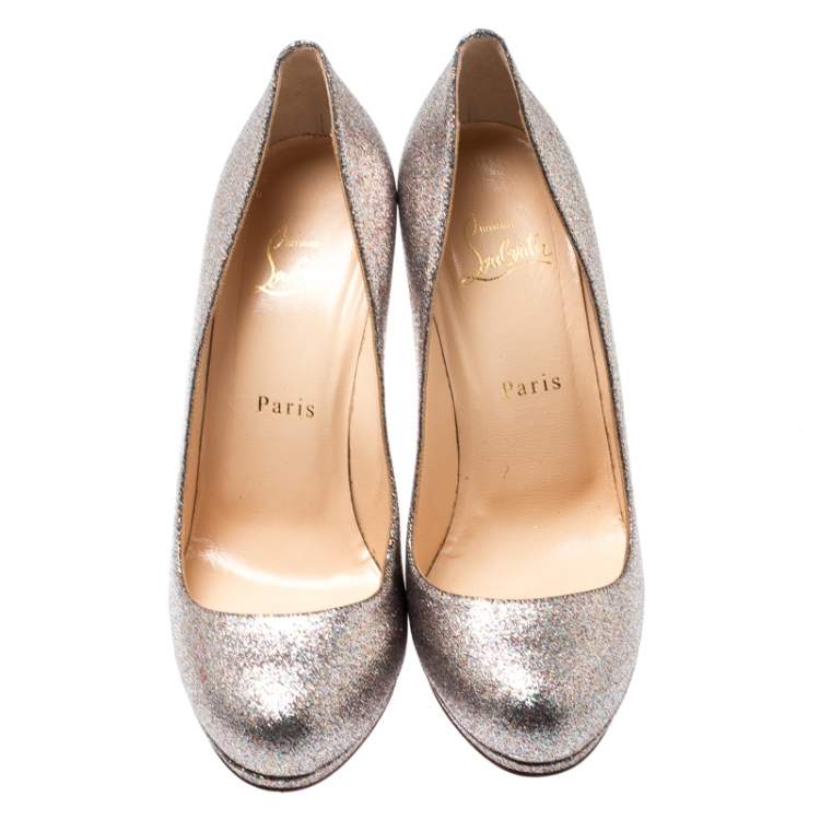 Pre Owned Christian Louboutin Multicolor Metallic Glitter New Simple Pumps Size 38