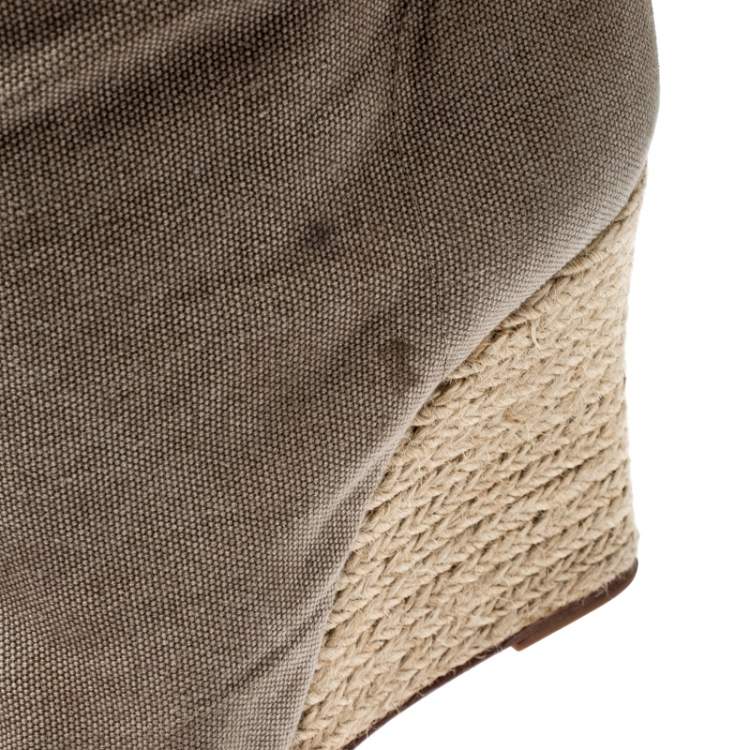 مملوكة مسبقًا Christian Louboutin Beige Jessica Canvas Espadrille Boots Size 39