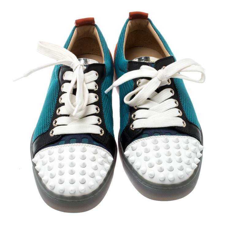 Pre Owned  Christian Louboutin Multicolor Mesh And Leather AC Viera Spiked Orlato Low Top Sneakers 35