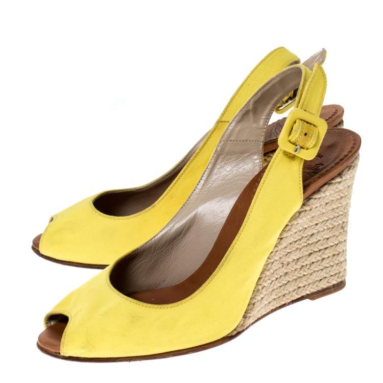 yellow sling back shoes