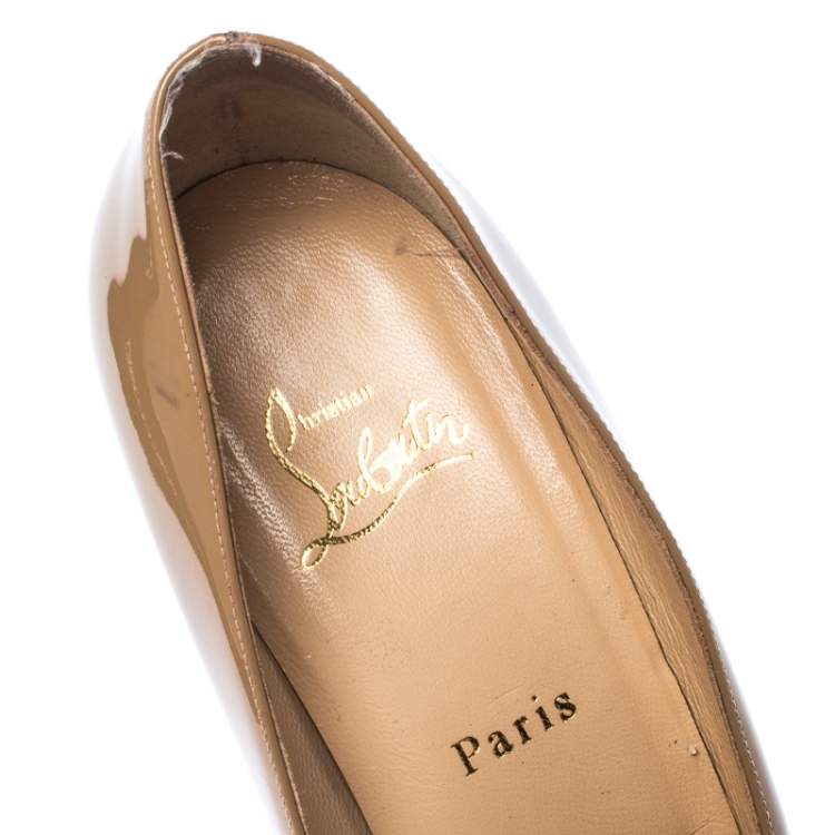 مملوكة مسبقًا Christian Louboutin Beige Patent Leather Neofilo Pumps Size 40