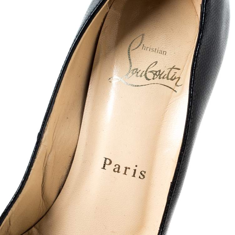 Pre Owned Christian Louboutin Black Leather Fifille Pumps Size 36.5