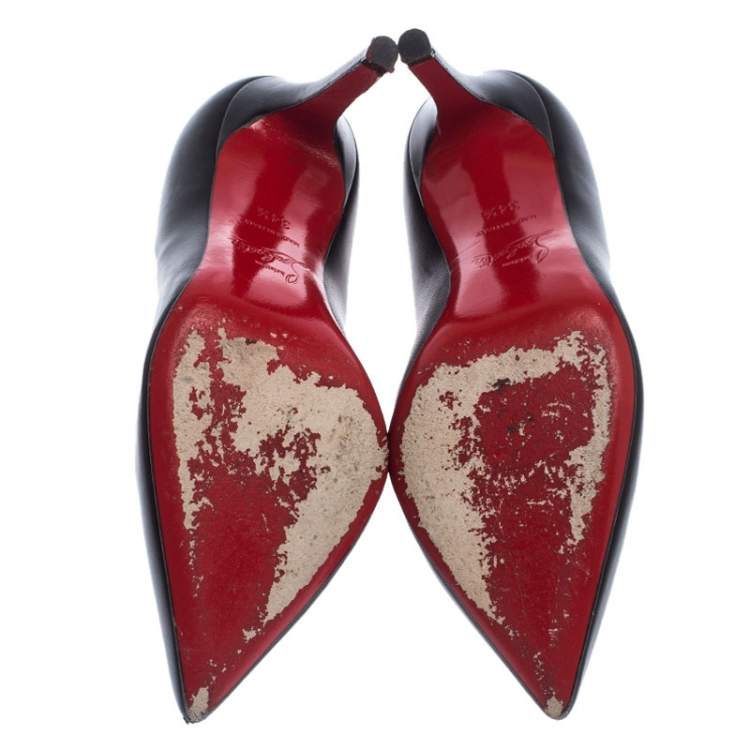 مملوكة مسبقًا Christian Louboutin Black Leather Eloise Pumps Size 34.5