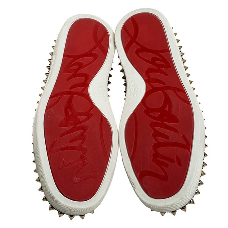 Pre Owned Christian Louboutin Leopard Print Python Leather Pik Boat Slip On Sneakers Size 37