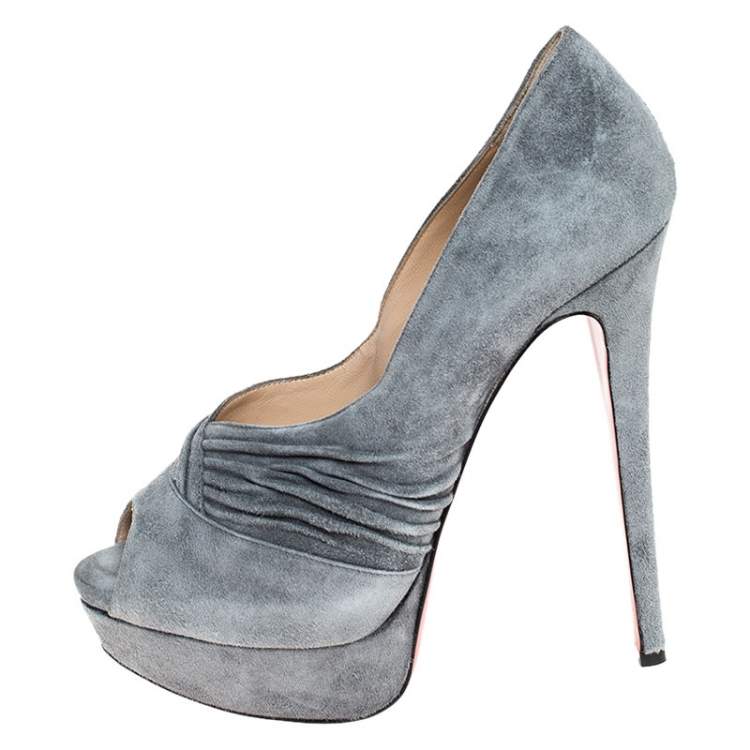 Grey suede louboutin clearance heels